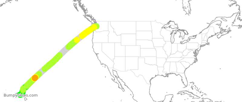 Turbulence forecast map for DAL9978, SEA to HNL