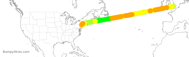 Turbulence forecast map for DCW123, GGW to TEB