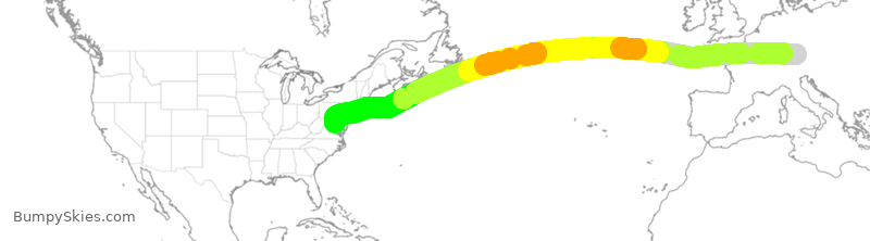 Turbulence forecast map for DLH3, MUC to IAD