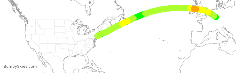 Turbulence forecast map for DLH403, EWR to FRA