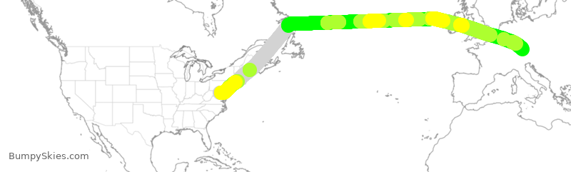 Turbulence forecast map for DLH415, IAD to DDM