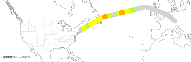 Turbulence forecast map for DLH425, BOS to MUC