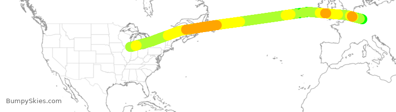 Turbulence forecast map for DLH431, ORD to DDF