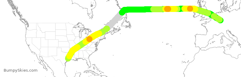 Turbulence forecast map for DLH441, IAH to DDF