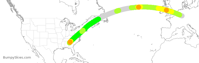 Turbulence forecast map for DLH444, FRA to ATL