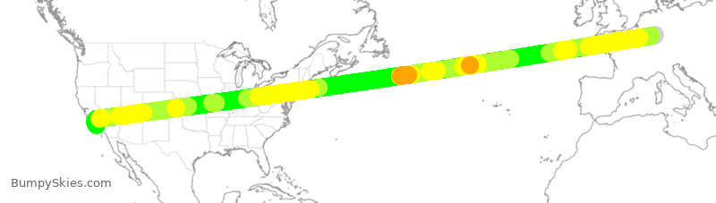 Turbulence forecast map for DLH456, DDF to LAX