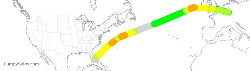 Turbulence forecast map for DLH463, MIA to DDF