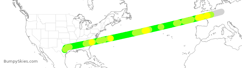 Turbulence forecast map for DLH468, DDF to AUS