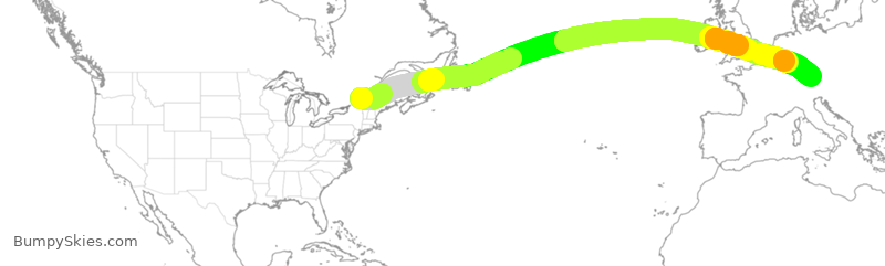 Turbulence forecast map for DLH475, YUL to MUC