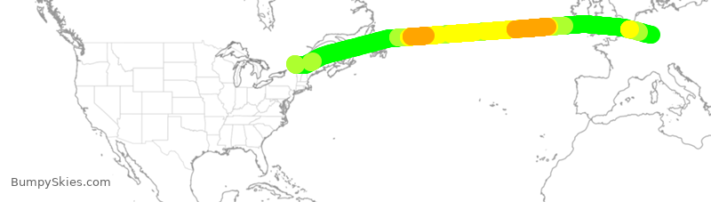 Turbulence forecast map for DLH479, YUL to FRA