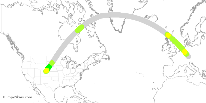 Turbulence forecast map for DLH480, MUC to DEN