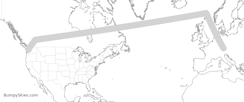 Turbulence forecast map for DLH489, SEA to DDM