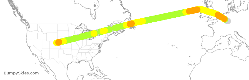 Turbulence forecast map for DLH497, DEN to DDF