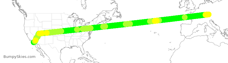 Turbulence forecast map for DLH5, MUC to SAN
