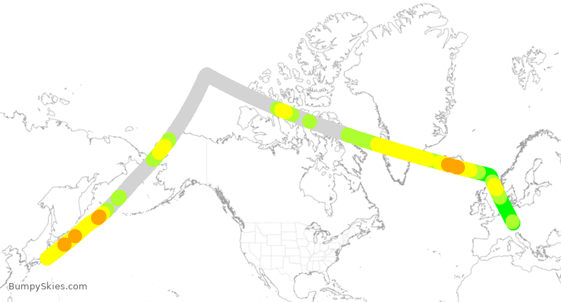 Turbulence forecast map for DLH715, JTT to DDM