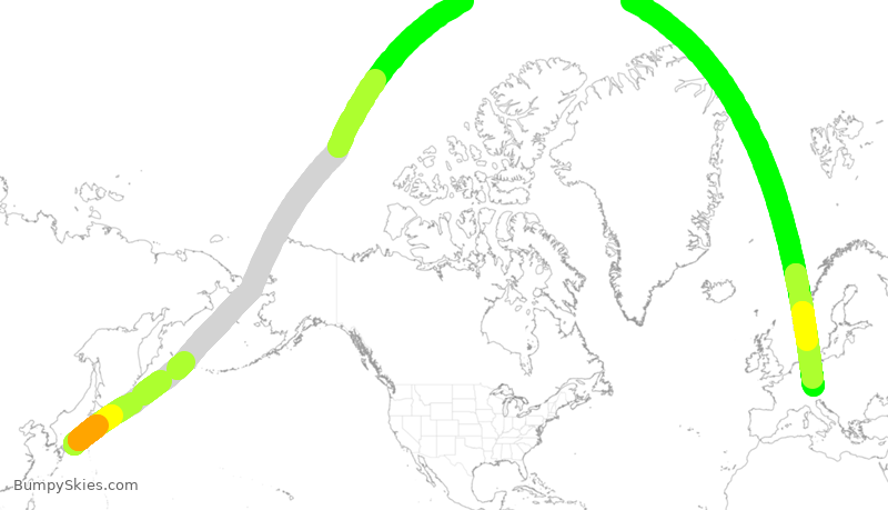 Turbulence forecast map for DLH743, KIX to MUC