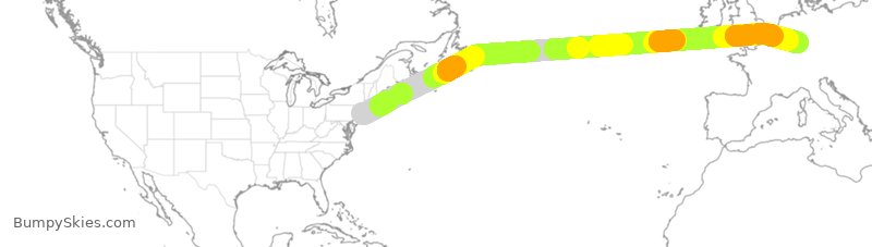 Turbulence forecast map for DLH8161, JFK to FRA