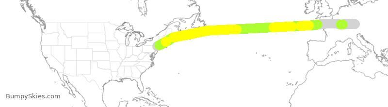 Turbulence forecast map for DLH9852, SWF to MUC