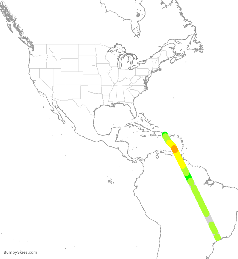 Turbulence forecast map for DWI6061, BGR to DPC