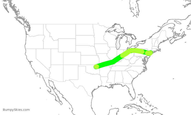 Turbulence forecast map for EDV4631, TUL to LGA