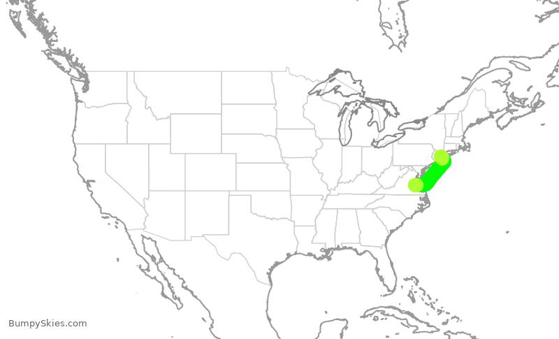 Turbulence forecast map for EDV4659, JFK to RIC