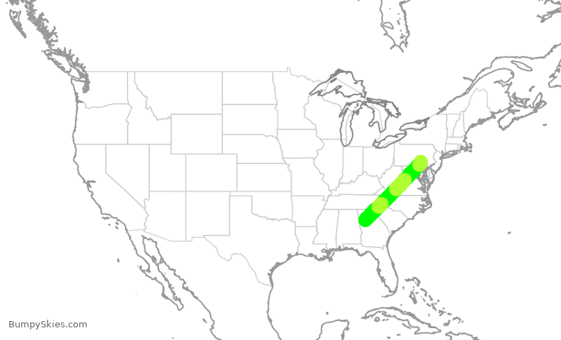 Turbulence forecast map for EDV4717, MDT to ATL