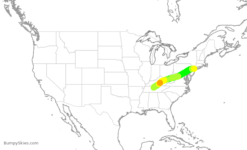 Turbulence forecast map for EDV4723, LGA to BNA
