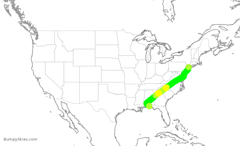 Turbulence forecast map for EDV4735, LGA to VPS