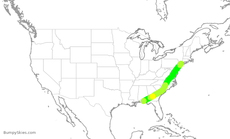 Turbulence forecast map for EDV4735, VPS to LGA