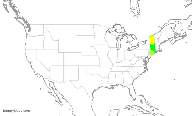 Turbulence forecast map for EDV4751, LGA to YUL