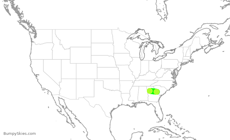 Turbulence forecast map for EDV4761, ATL to AGS