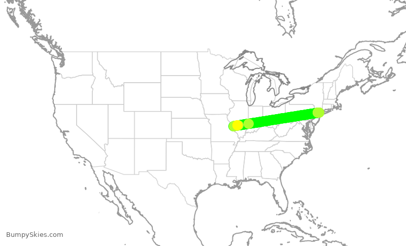 Turbulence forecast map for EDV4839, STL to LGA