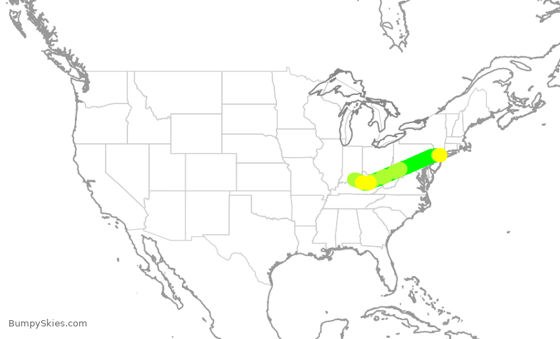 Turbulence forecast map for EDV4851, LGA to SDF