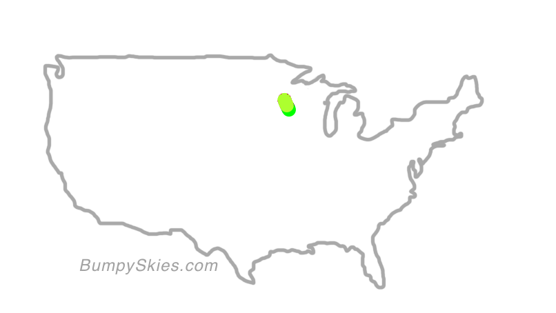 Map of continental US with illustrated flight path and turbulence forecast (described in text below)