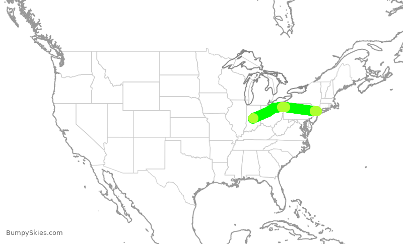 Turbulence forecast map for EDV4883, IND to LGA