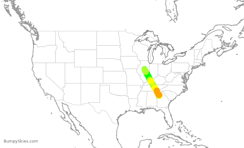 Turbulence forecast map for EDV4952, ATL to BMI