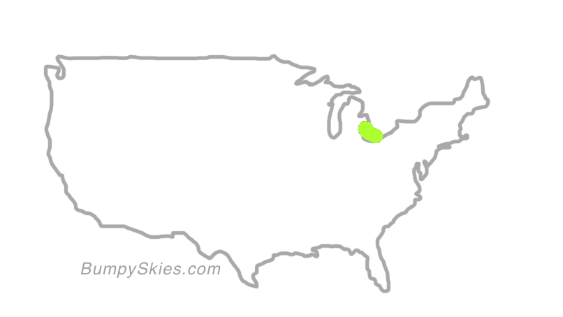 Map of continental US with illustrated flight path and turbulence forecast (described in text below)