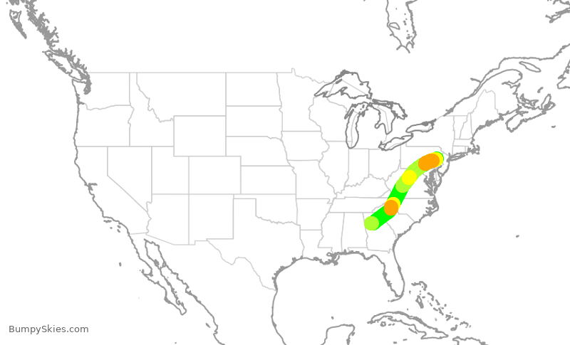 Turbulence forecast map for EDV4969, ATL to ABE