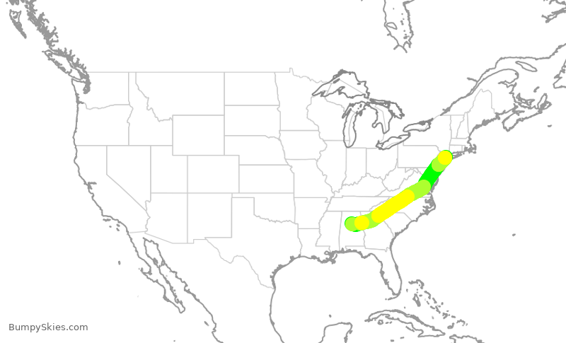 Turbulence forecast map for EDV4969, BHM to LGA