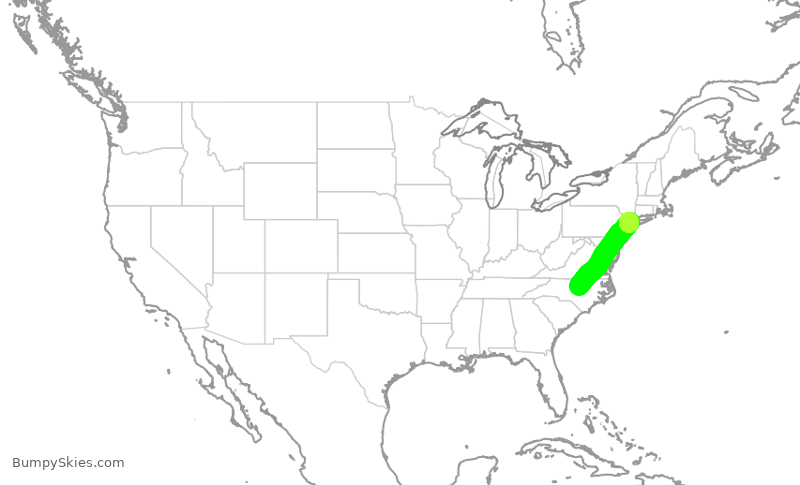 Turbulence forecast map for EDV4972, RDU to LGA