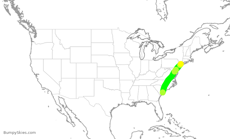 Turbulence forecast map for EDV4979, CHS to LGA