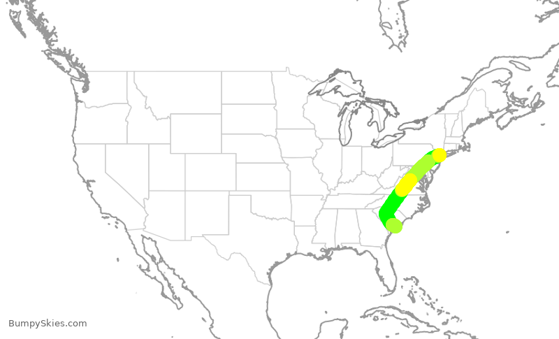 Turbulence forecast map for EDV4979, LGA to CHS