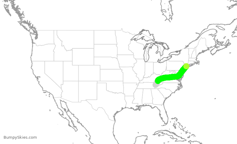 Turbulence forecast map for EDV4983, TYS to LGA