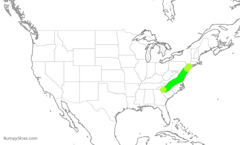 Turbulence forecast map for EDV4994, GSP to LGA