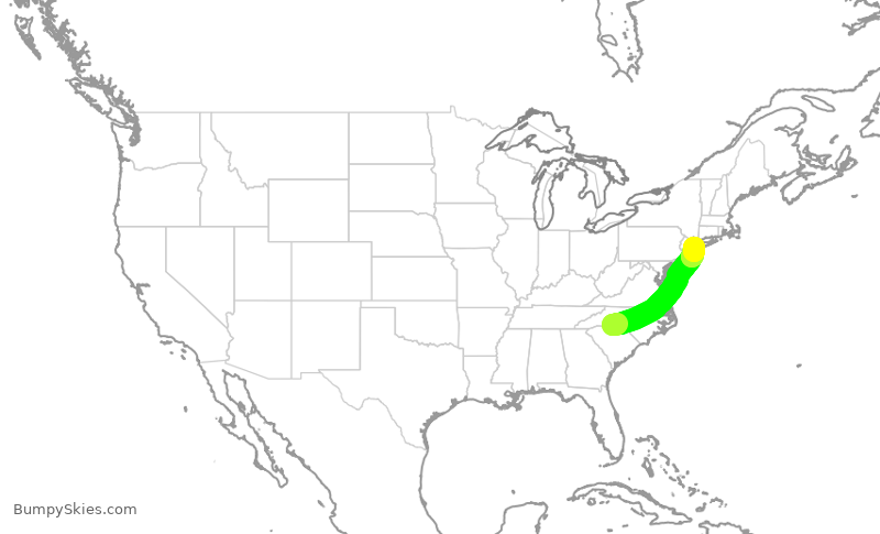 Turbulence forecast map for EDV5049, CLT to JFK