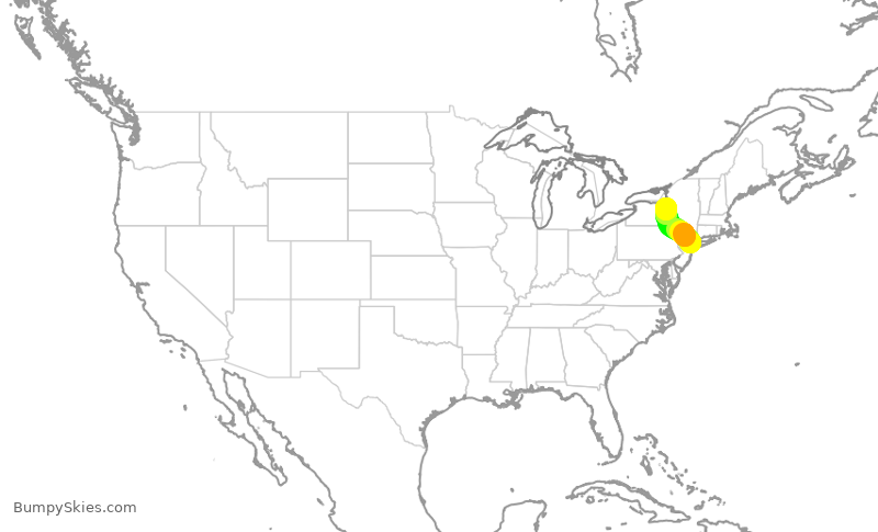 Turbulence forecast map for EDV5062, LGA to SYR