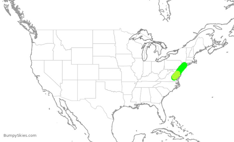 Turbulence forecast map for EDV5064, RIC to LGA