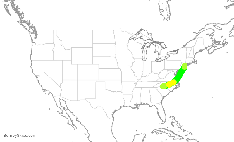 Turbulence forecast map for EDV5067, CLT to JFK