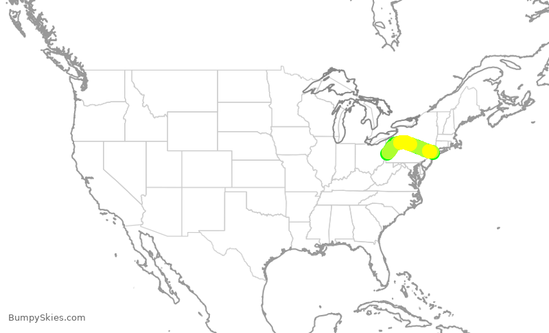 Turbulence forecast map for EDV5085, PIT to JFK