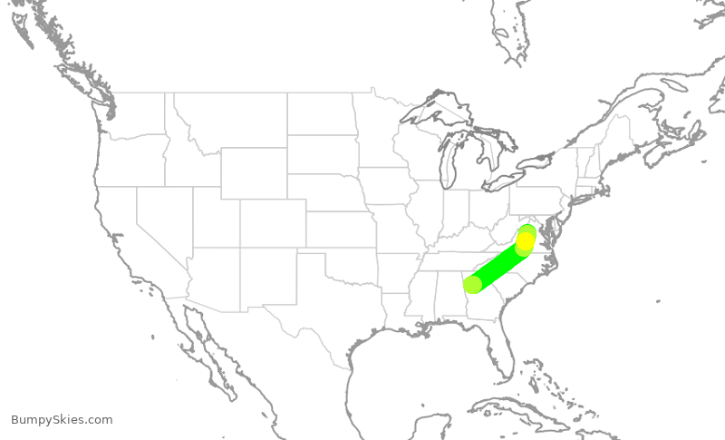 Turbulence forecast map for EDV5206, ATL to CHO